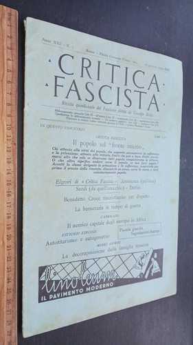 Critica fascista rivista - critica,